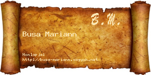 Busa Mariann névjegykártya
