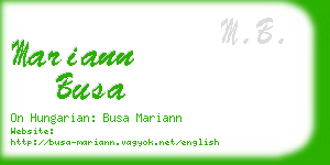 mariann busa business card